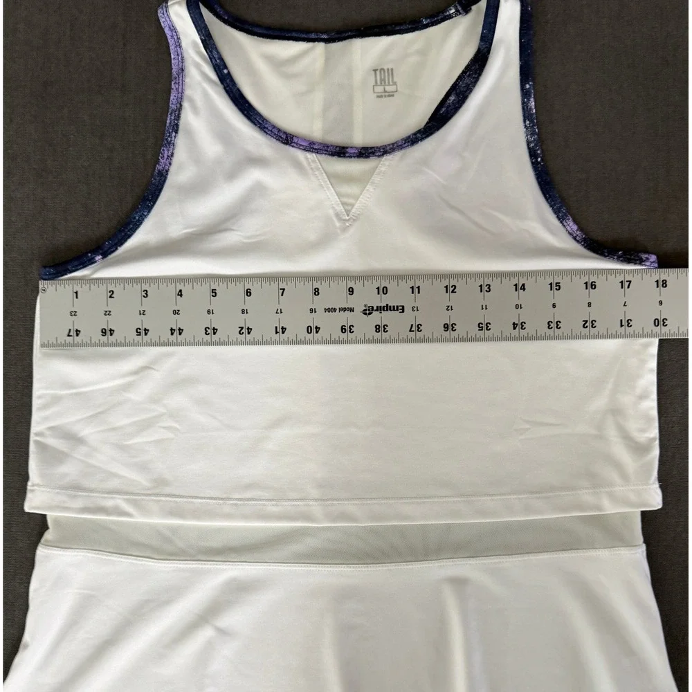 Tail Activewear Layered Mesh Racerback Tennis Tank Top Womens L White Preppy - Picture 6 of 8